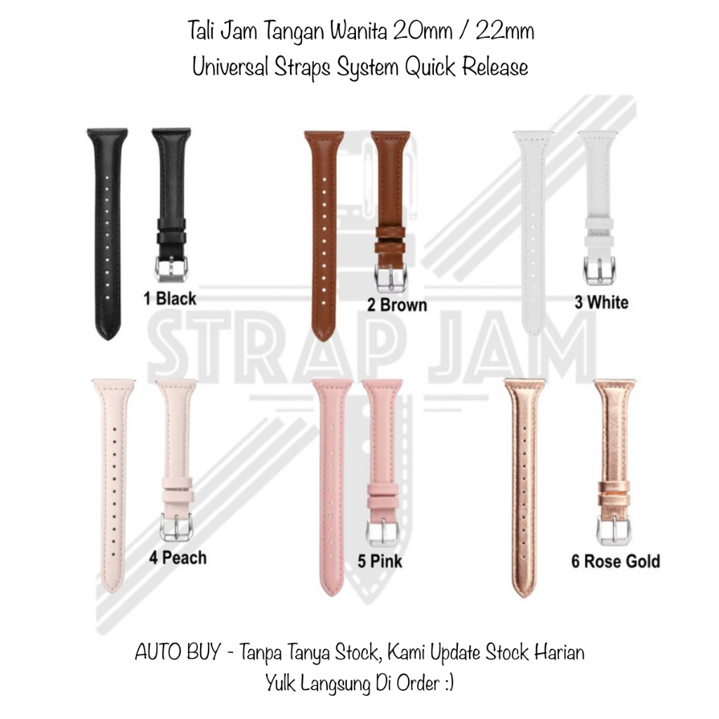 SLW Slim Strap 20mm 22mm สายนาฬิกาหนังสากล