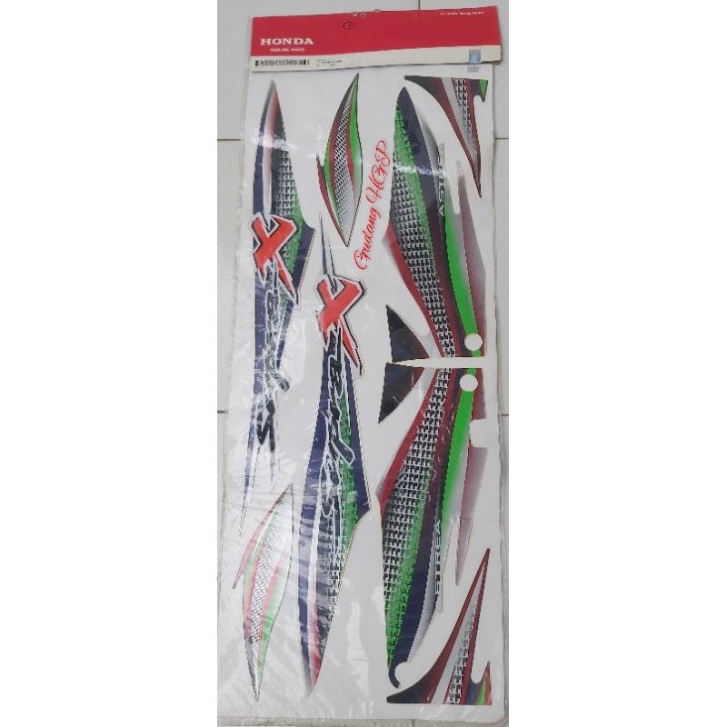 UNGU Stripe L & R Set Silver Purple Sticker Body Honda Supra X 100 871X0-KEV-A00ZE Original Honda อะ