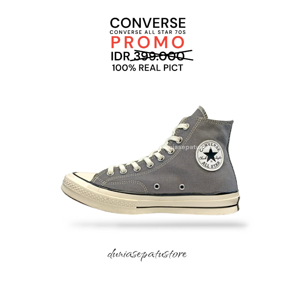Converse Chuck Taylor All Star 70s High Grey Egret 100 % Premium Shoes Bandung Convers 70 HI Grey/Converse70s High Grey