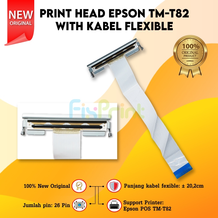 หัวพิมพ์ Epson TM-T82 หัวพิมพ์ TMT82 TMT 82 TM T82II T82III หัวพิมพ์ต้นฉบับใหม่พร้อมสายยืดหยุ่นใหม่