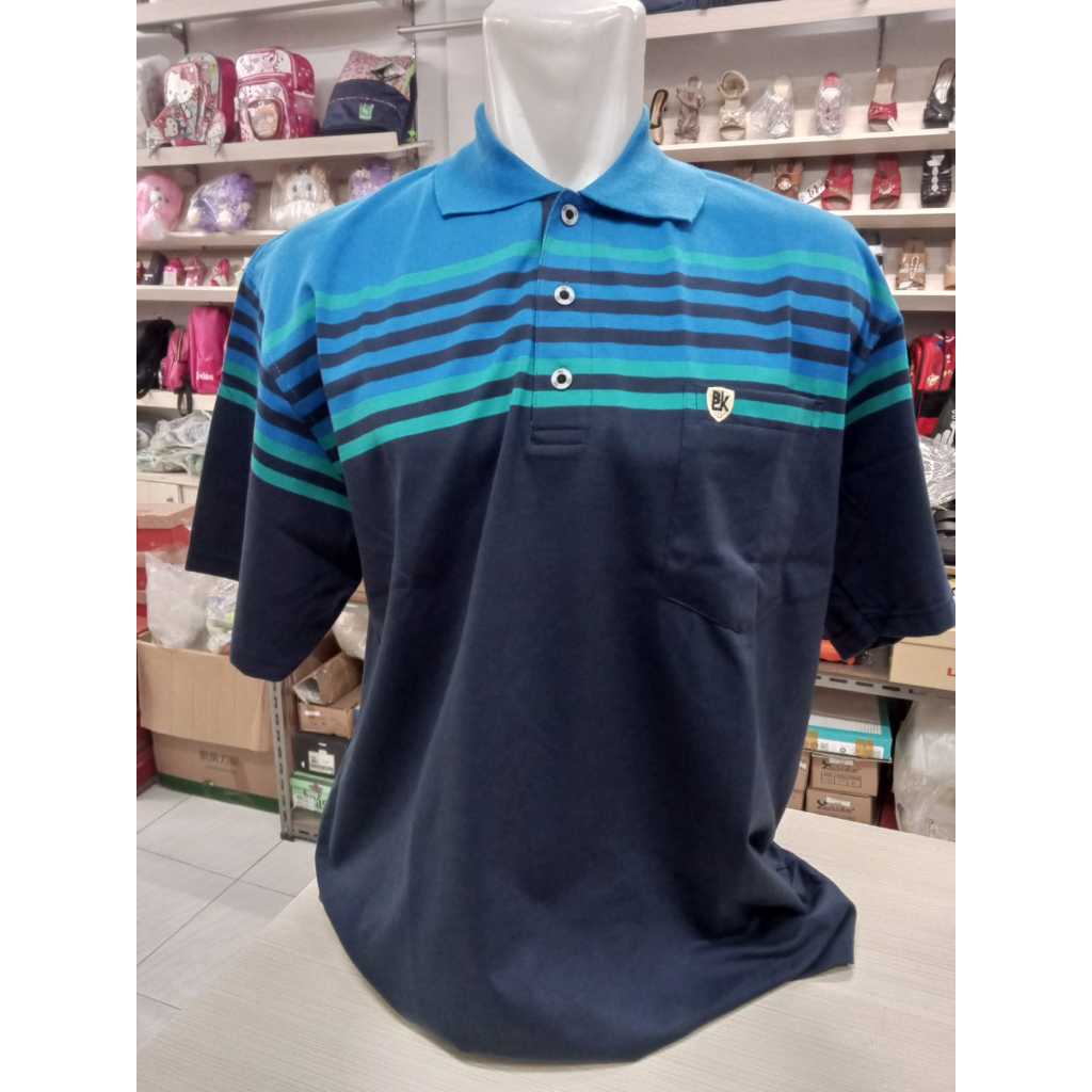 BLOK OBM 212 XXL เสื้อยืดคอปกลายทางรวมกันสําหรับผู้ใหญ่