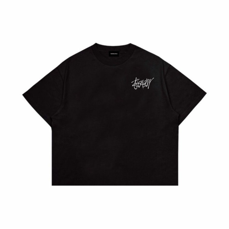 Satisifying Tshirt 16s Boxyfit Logo สีดํา
