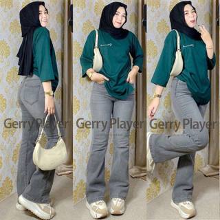 Highwaist Jeans Cutbray Celana Cutbray Wanita Cutbray stretch Gaya Retro Kekinian
