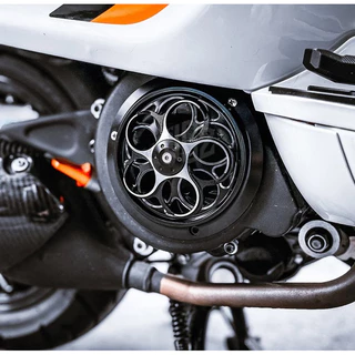 ฝาครอบพัดลม Cnc อลูมิเนียมสีดําระดับพรีเมียม Vespa Sprint Primavera Gts S Lx ฯลฯ