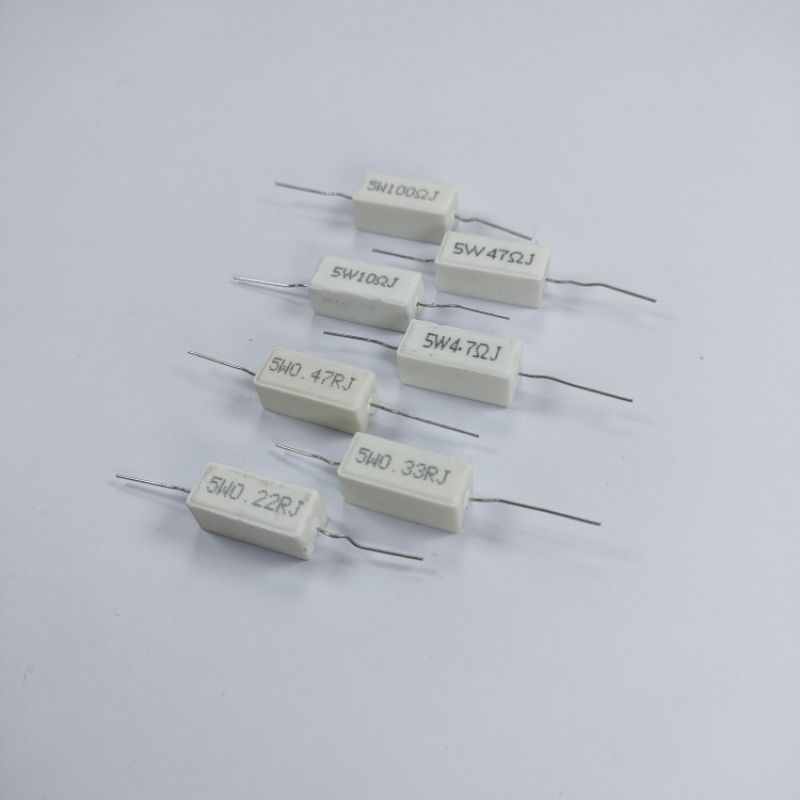 5 วัตต์ LIME RESISTOR 0.22 OHM/0.33 OHM/0.47 OHM/4.7 OHM/10 OHM/47 OHM/100 OHM