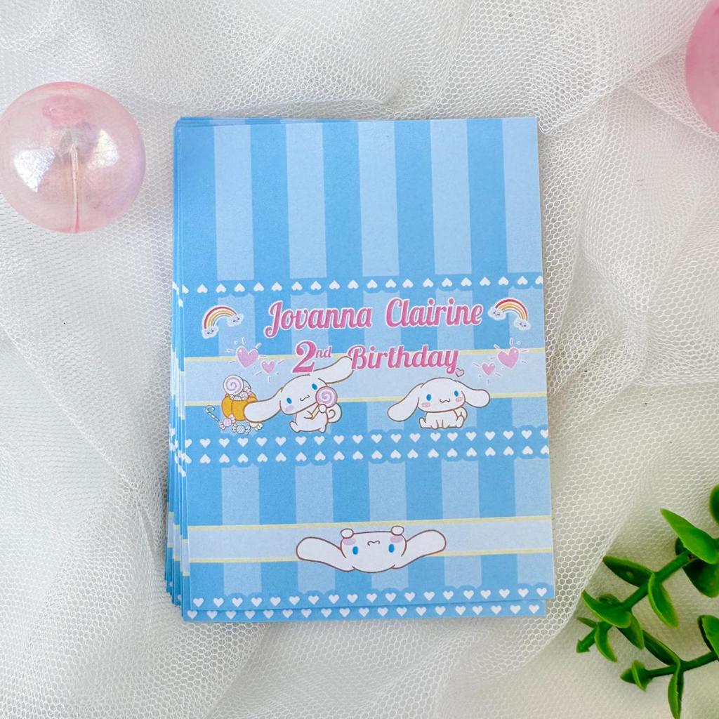 Cinnamoroll Blue - Kitkat Label 2 Bar Party Supplies ตกแต่งโต๊ะขนมวันเกิดวันเกิดวันเกิด