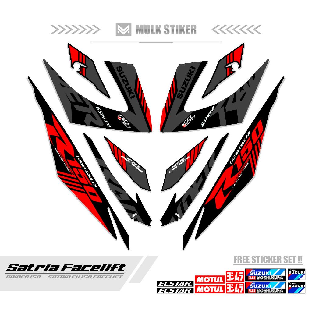 SATRIA FU 150 STRIPING MOTIF 14 / สติ๊กเกอร์ / RAIDER 150 REBORN / FACELIFT / STOCK DECALS / สติ๊กเก