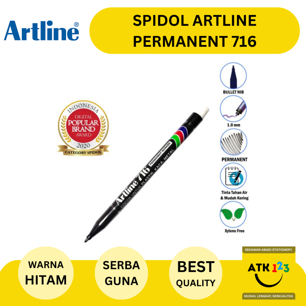 ARTLINE Artline Penyanent Marker EK-716 อเนกประสงค์ สีดํา