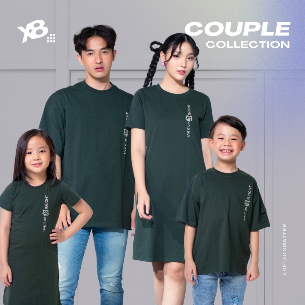 X8 Elshan T-Shirt Couple Family - เสื้อผ้าสําหรับครอบครัวคู่รักขนาดใหญ่