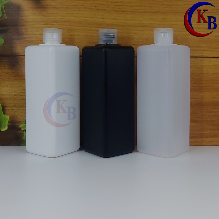 ขวดฟลิปทอปคอใสขนาด 500 มล. ขวดพลาสติก HDPE HS SQUARE