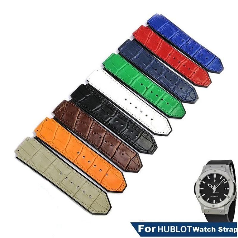 Hublot สายนาฬิกา Hublot สายนาฬิกา Hublot สายนาฬิกา Buckle หนัง 22mm coco Motif