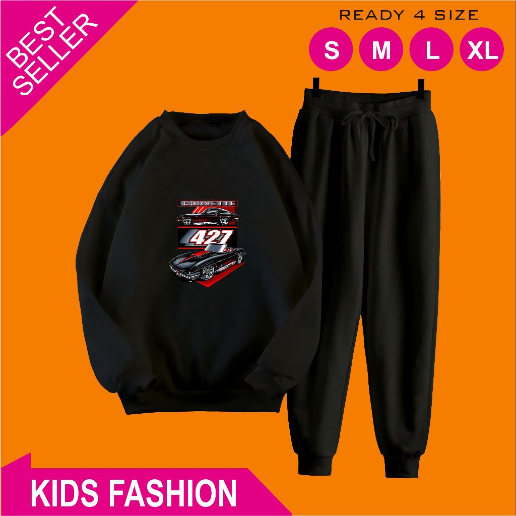 ชุดคอกลมเด็ก 5-15 Years Old Corvette Motif