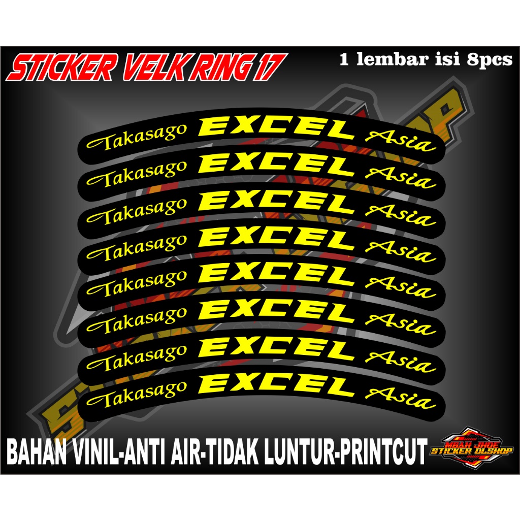 สติ๊กเกอร์ VELK PRINTCUT TASAGO EXCEL ASIA