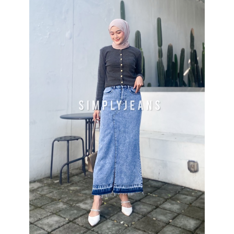 Ombre UNFINISH WOMEN& 39;S HIGHWAIST JEANS SPAN SKIRT - SIMPLYJEANS- LOISA ROK