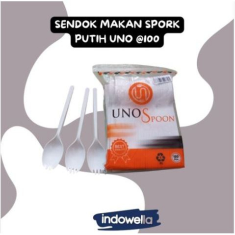 UNO Spork ช้อนและส้อมพลาสติก 100 ชิ้น