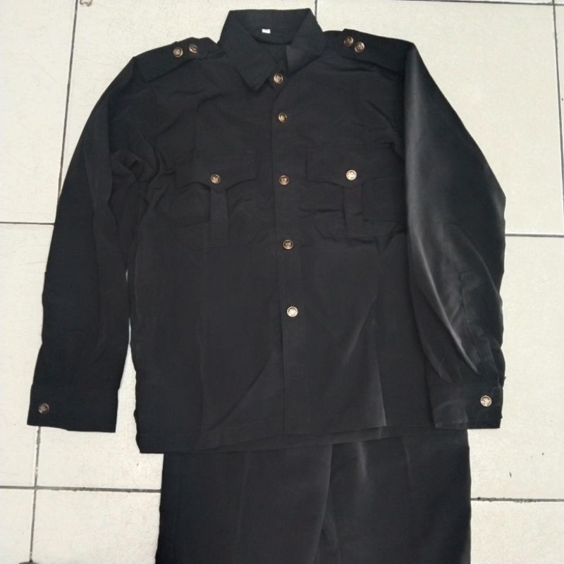 Long Black Safari-Security Hat-Security Vest-Security T-Shirt-Security Belt-Security Guard Jacket-PK