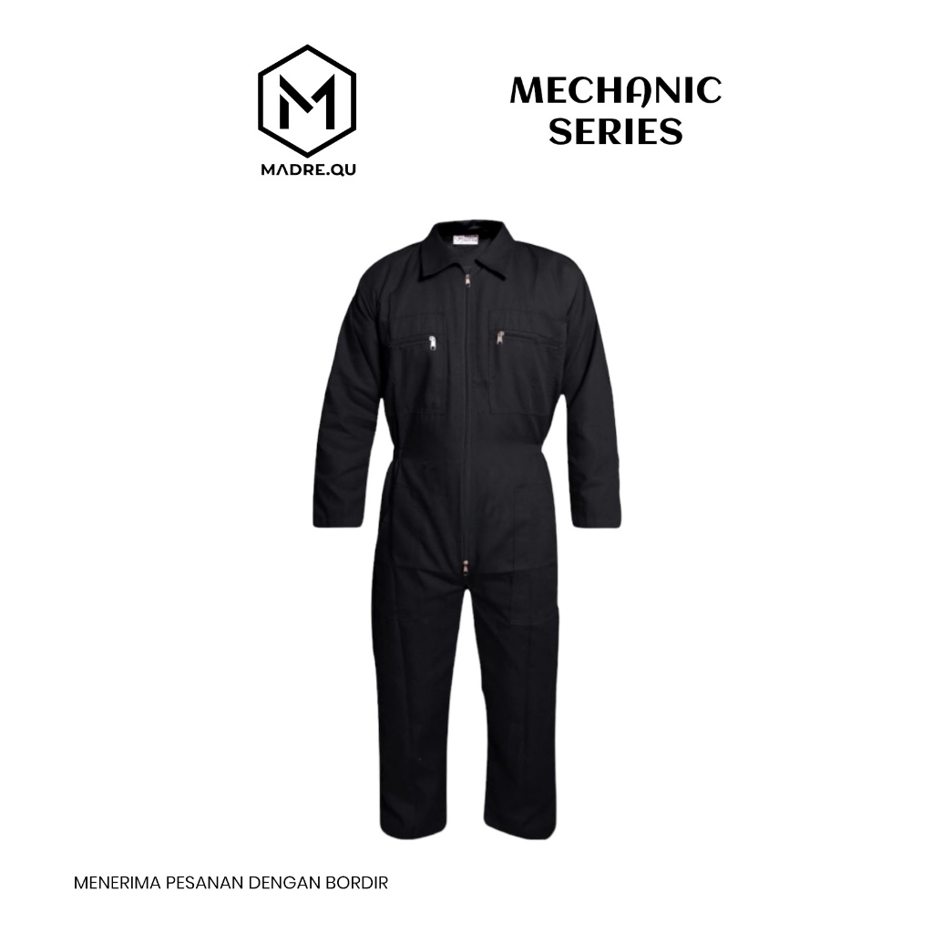 Hitam Madre.qu - Wearpack Plain Safety Coverall ชุดทํางานโครงการช่างสีดํา