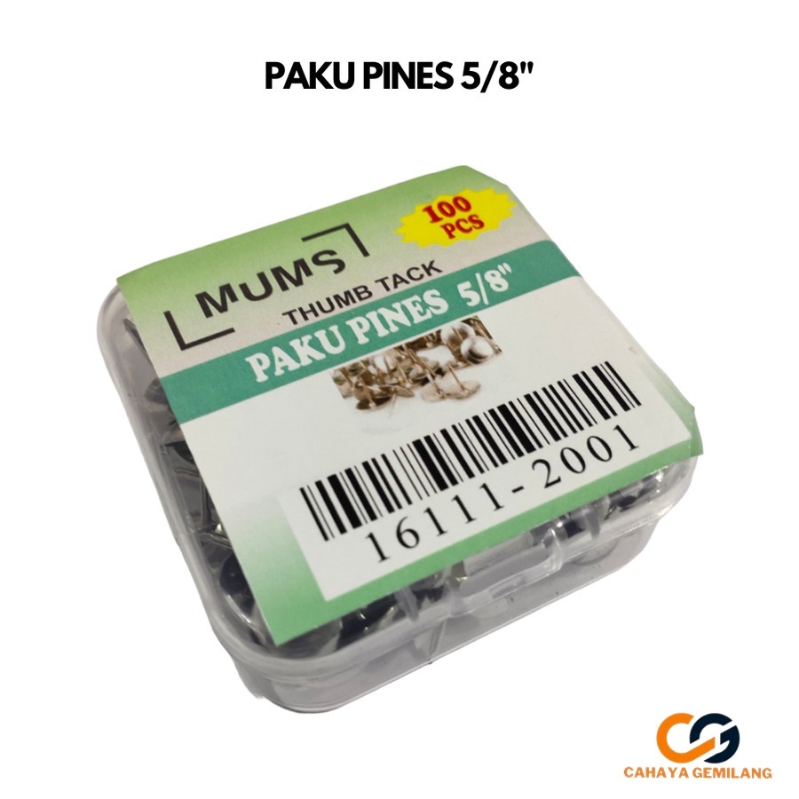 Pine Pine Pine Nails Mading 5/8" Thumb Tacks MUMS +/- 100 ชิ้น CGP