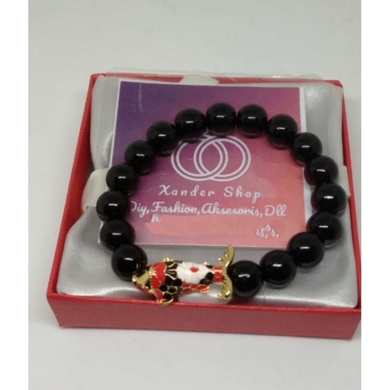 หยกสีดํา COMBI KOI FISH BRACELET