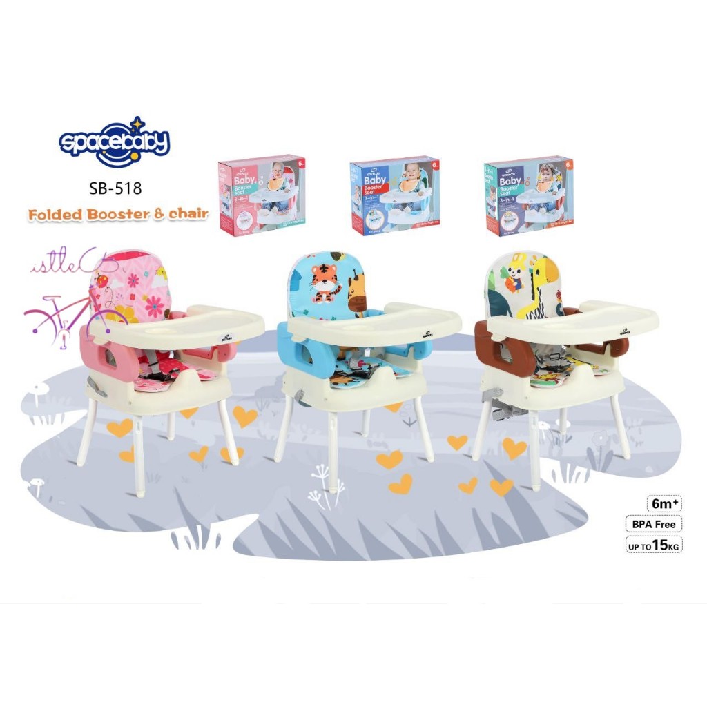ส่วนลด Spacebaby Sb518 เก้าอี้ทานอาหารพับได้สําหรับเด็ก 5 In1