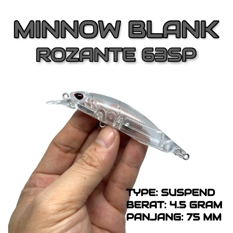 MATA Minnow Blank Realis Rozante 63sp 4.5gram 75mm Suspend FREE EYES