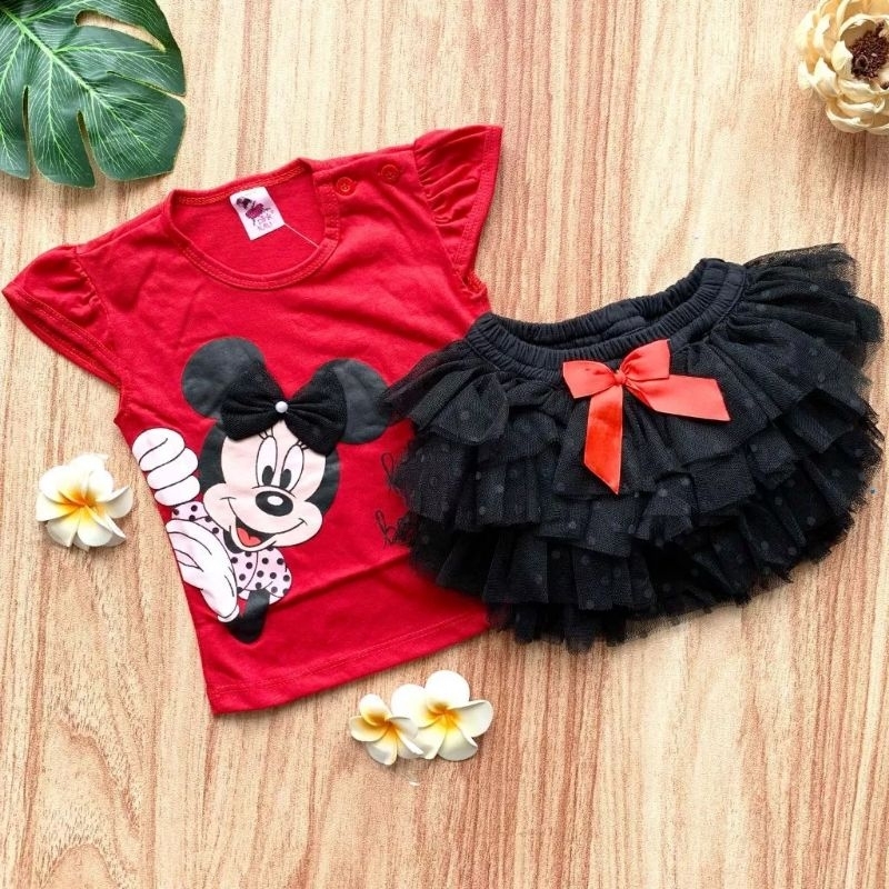 BABY GIRLS CLOTHES SET 0-18 MONTHS MINNIE MOUSE GOOSE GOTHIC ROCELA SKIRT TSUM / GOTHIC PETIT TUTU S