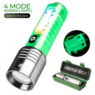 Senter Zoom in out Cas 8 Mode Warna 30W Waterproof Flashlight 520A