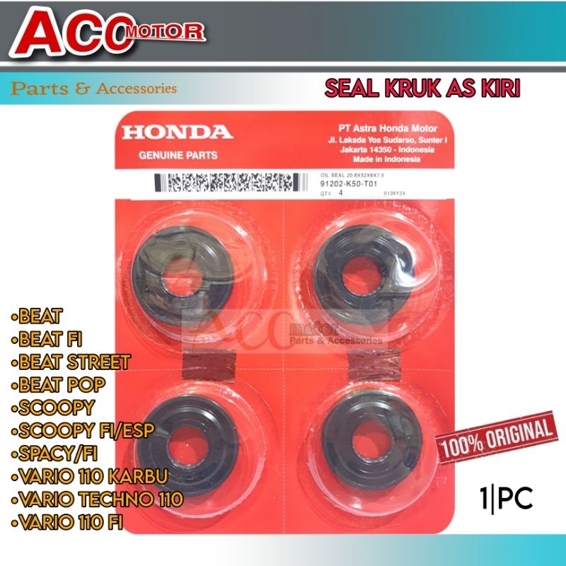 91202-K50-T01 ขนาดใหญ่ CRANK AXLE SEAL BEAT/BEAT FI/ESP/BEAT POP/SCOOPY/SCOOPY ESP/SPACY/VARIO 110/F