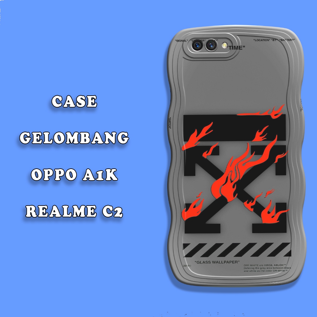 Soft Case CORRUG Oppo A1K - Realme C2 - Pro Camera Case - Fashion Case Motif Off White Wallpaper - C