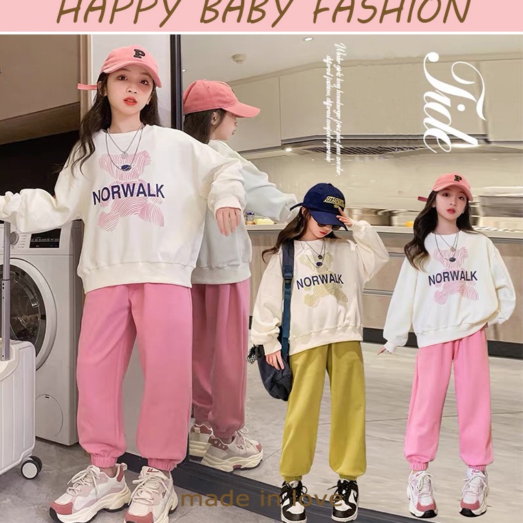 LATEST STOCK Happy BabyNEW 514 Years Girls Suit กางเกงขายาวแขนยาวนําเข้า TZ26