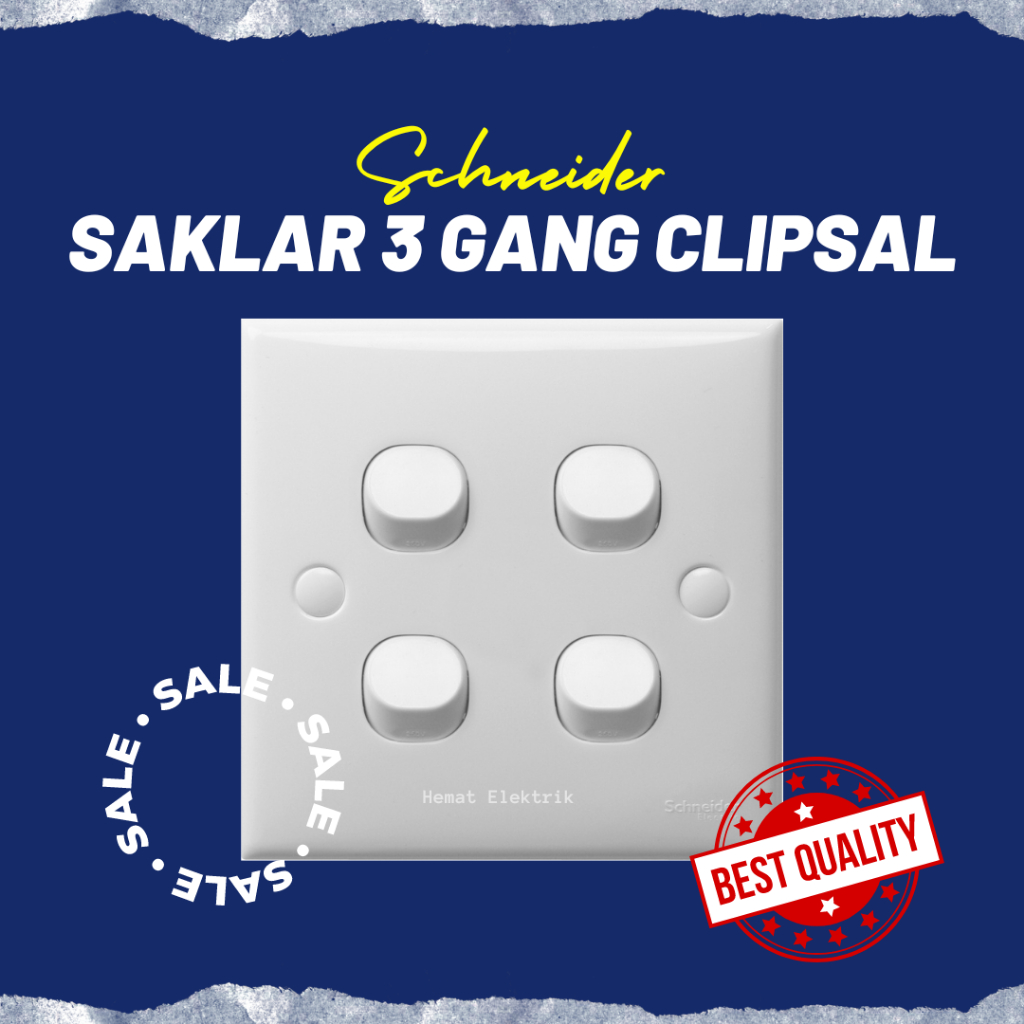 Mata Schneider 4 Gang Clipsal Switch Classic 4G 1 Way Switch