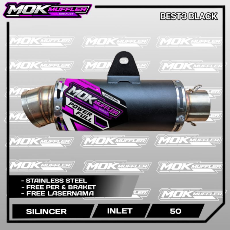 Silincer Exhaust Racing Yamaha MX King MX Old MX New Type Best3 Black Inlet 50