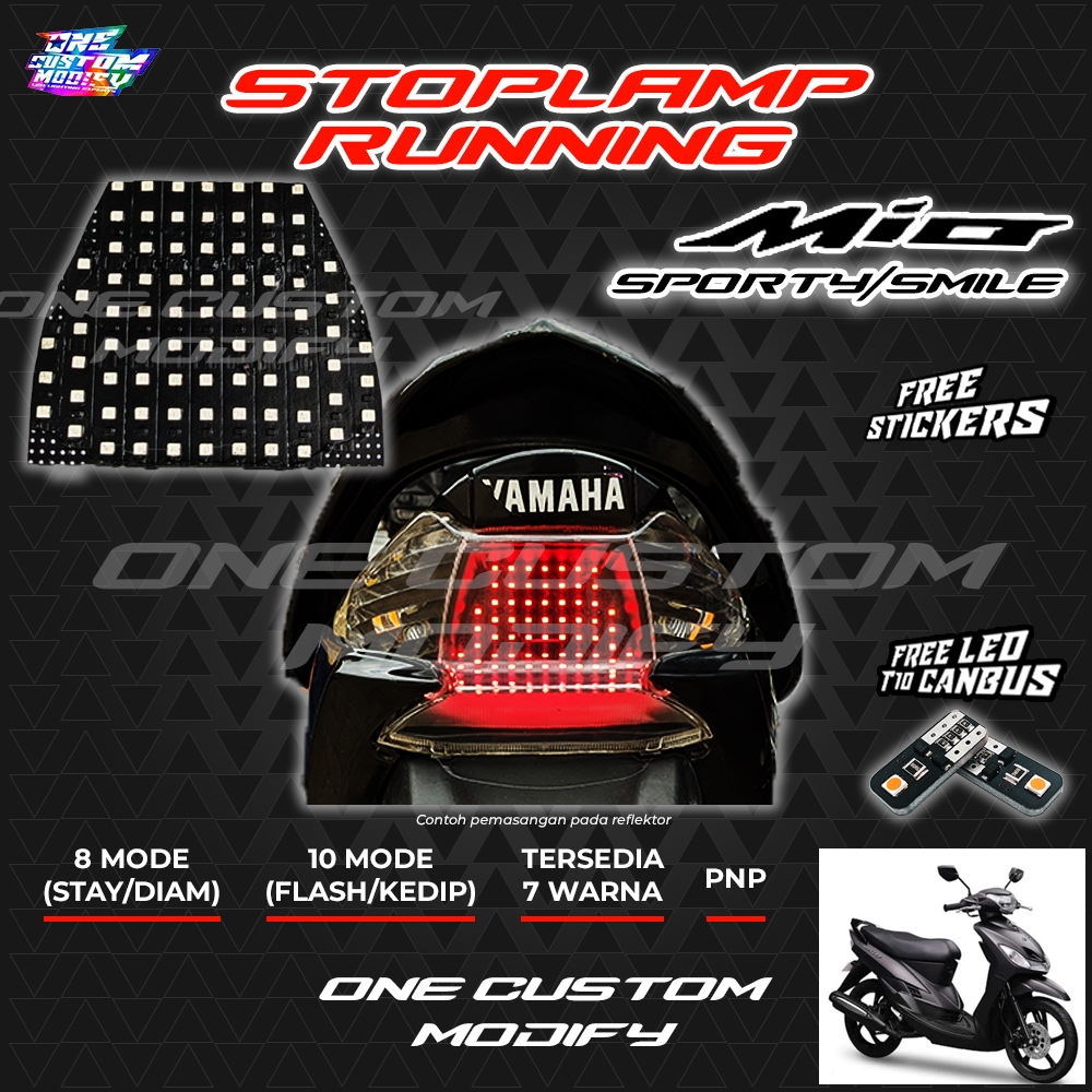 Stoplamp RUNNING MIO CARBURE ไฟ LED ด้านหลังเบรค ONE CUSTOM MODIFY รถจักรยานยนต์ตัวแปร