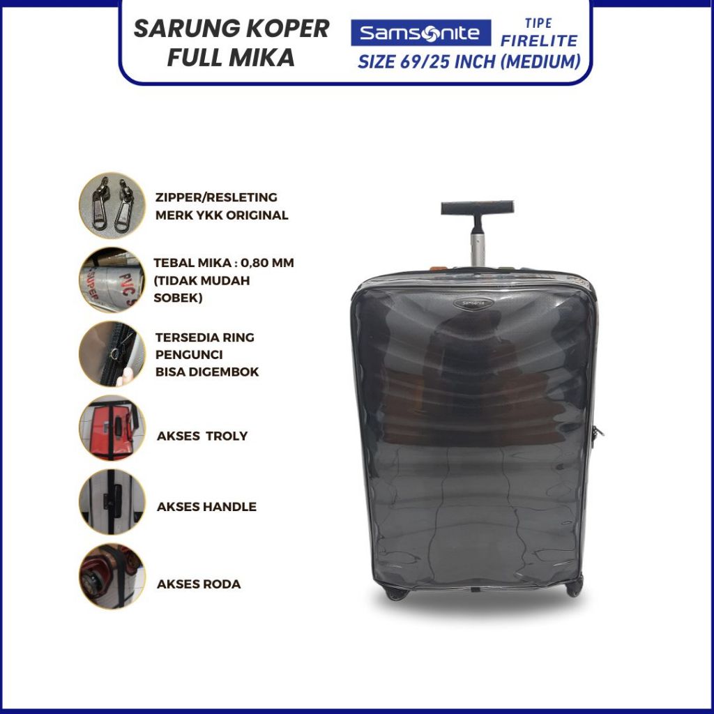 ผ้าคลุมกระเป๋าเดินทาง Fullmica พิเศษสําหรับกระเป๋าเดินทาง Samsonite Firelite ขนาด 69/25 นิ้ว (ขนาดกลาง)