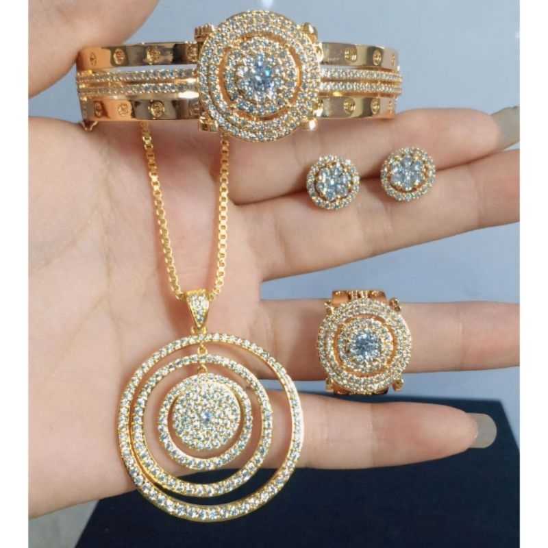 Xuping88 Complete Set Sulltan Gold Titanium Gold Plated Premium Quality - Clara