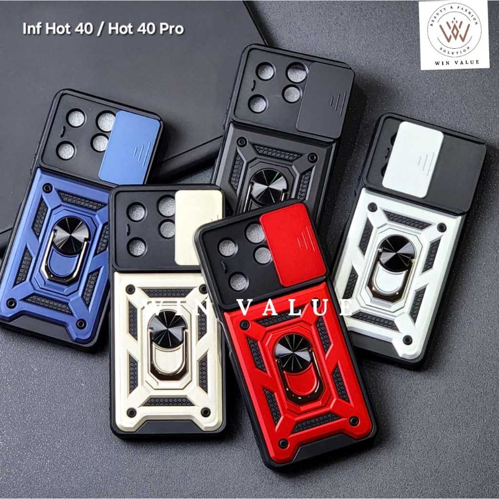 Infinix Hot 40 Infinix HOT 40 Pro SoftCase สไลด์เกราะ + เคสป้องกันกล้อง Infinix Hot 40 Infinix HOT 4