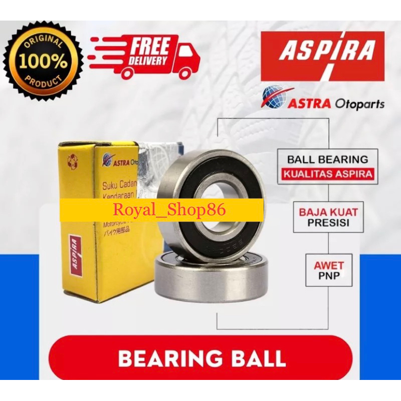 แบริ่ง ASPIRA 6201RS 6300RS 6301RS 6203RS 6204 6202 ยี่ห้อ ASPIRA