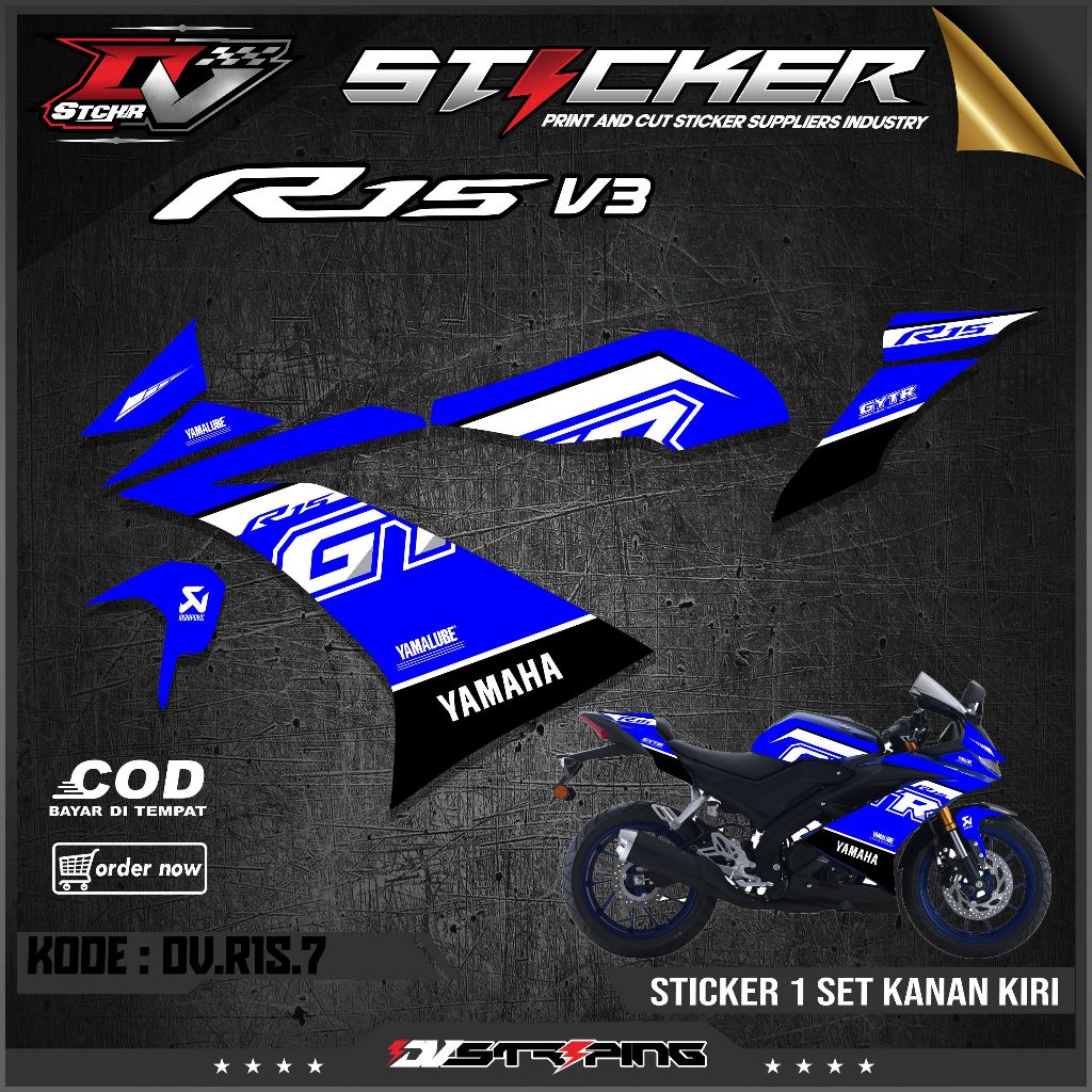 สติ๊กเกอร์ STRIPING LIST SEMIFULL VARIATIONS R15 V3 / R15 VVA-MOTORCYCLE STICKER R15 V3