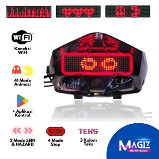 Lampu Rem Teks Berjalan Vario 125/150/160 Stop lamp Lampu Belakang Stoplamp Running Text Aplikasi WIFI