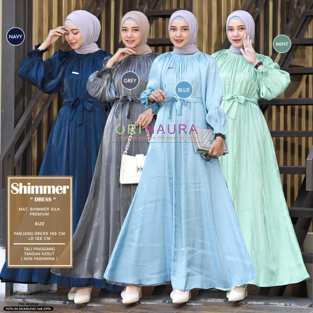 New Shimmer Silk Premium Party Gamis Ori Naura Kondangan Series