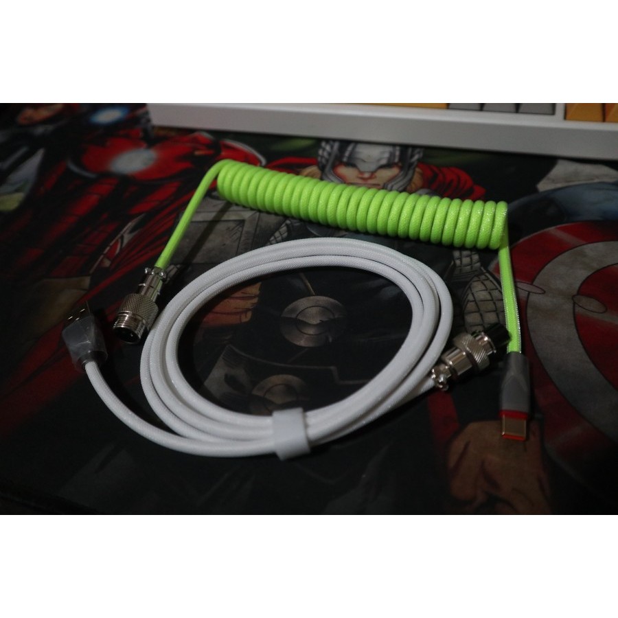 ZIFRIEND Braided Coiling Mechanical Keyboard Aviation Connector Type-C