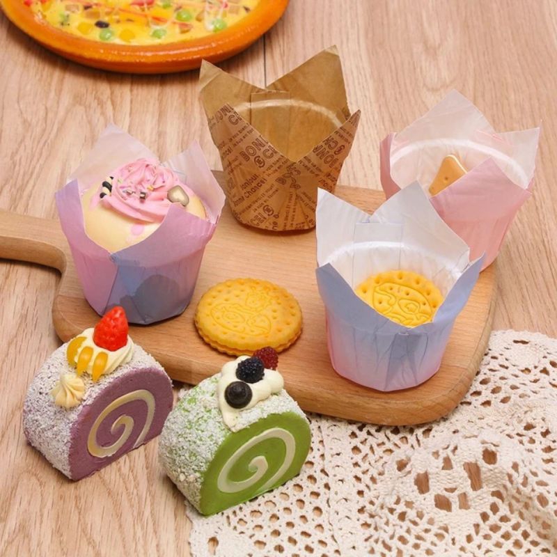 50 ชิ้น HONG KONG MUFFIN CASE MOLDS/RAINBOW MUFFIN PAPER PLATES