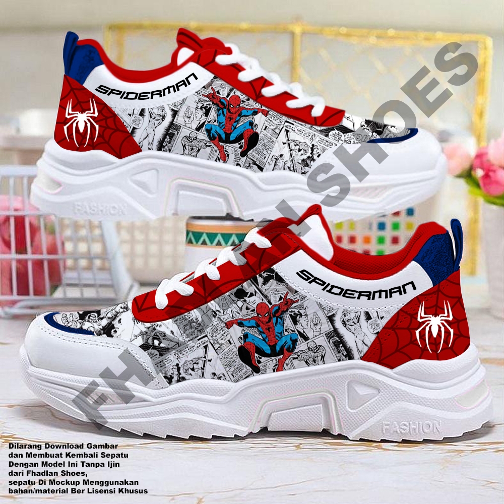 รองเท้าผ้าใบเด็ก spiderman Motif - รองเท้าเด็กผู้ชายพิมพ์ลายสไปเดอร์แมน - รองเท้าสไปเดอร์แมน
