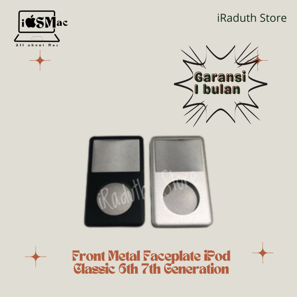 Front Metal Faceplate iPod Classic 6th 7th Generation
