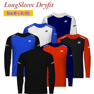 Baju Kaos Lengan Panjang Dryfit Kombinasi CK Sport Jersey Olahraga Training Dewasa Pria Wanita Sepakbola Futsal Sepeda Running Jogging Lari Senam Voli Dry Fit Premium