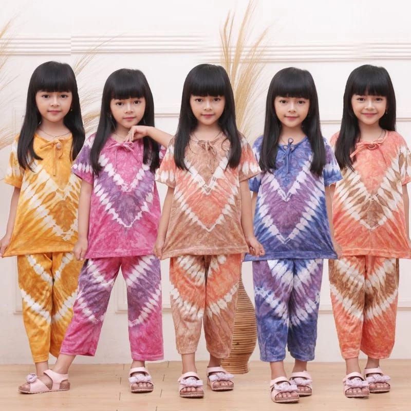 ชุด CP สําหรับเด็กบทคัดย่อผ้าบาติก Rainbow Suit Viral Long Pants