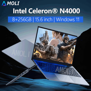 [Ready Stock]AMOLI Laptop  Baru Asli Windows 11  15.6 Inch 1920x1080 FHD IPS Display 8G RAM 256GB SSD Dual Wifi2.4G/5G Komputer Kantor Bisnis, Cocok Untuk Universitas, Kantor Dukung Pembayaran Cicilan, Garansi 1 Tahun + Hadiah