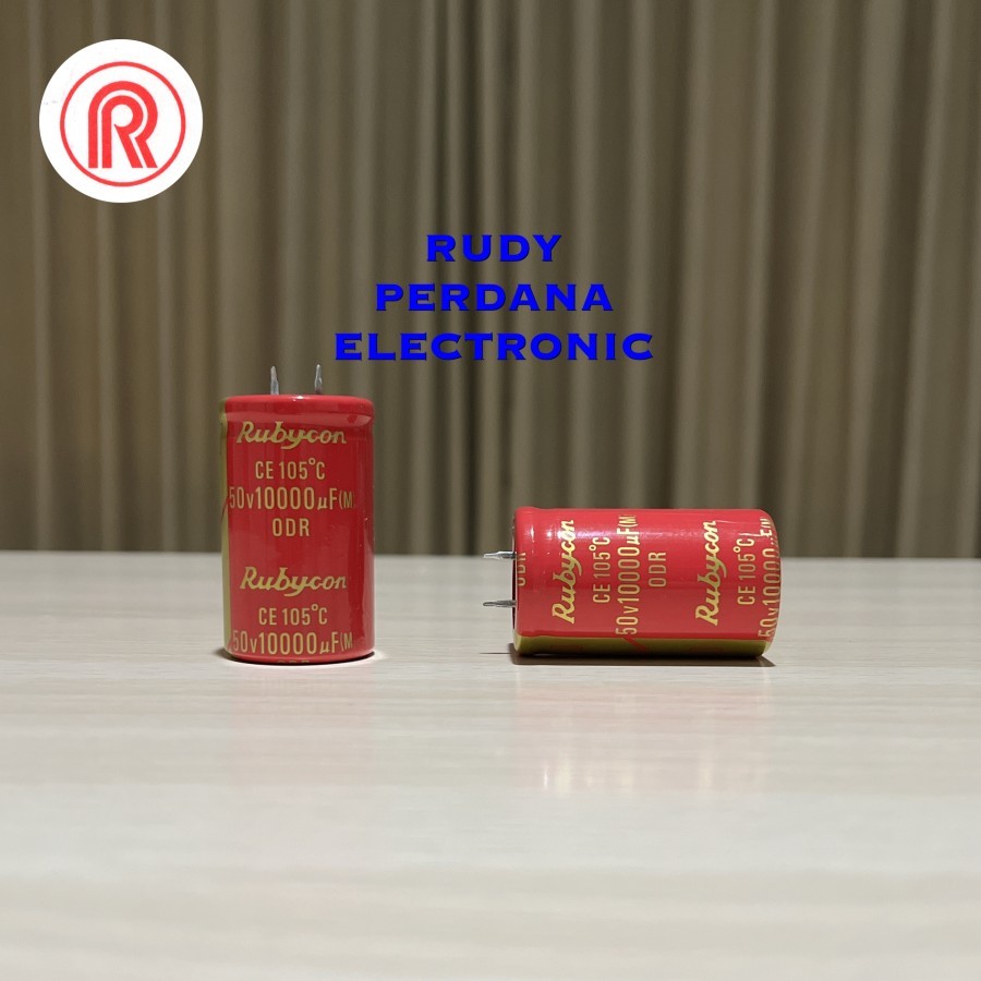 ตัวเก็บประจุ ELCO ELKO 10000UF 50V 10000 UF 50 VOLT RUBYCON RED ODR