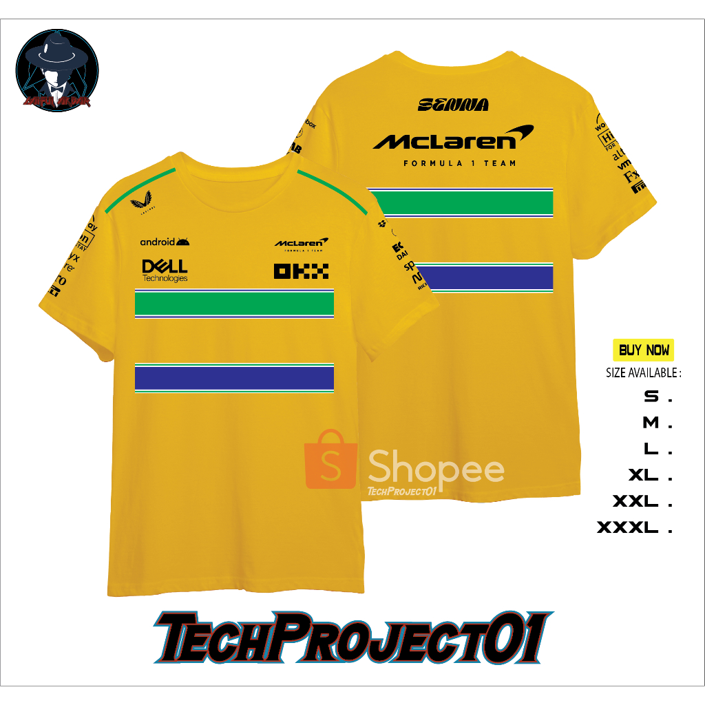 เสื้อยืด McLaren Senna Edition McLaren Racing Team F1 2024 สูตร 1 คุณภาพดีที่สุดราคาไม่แพง