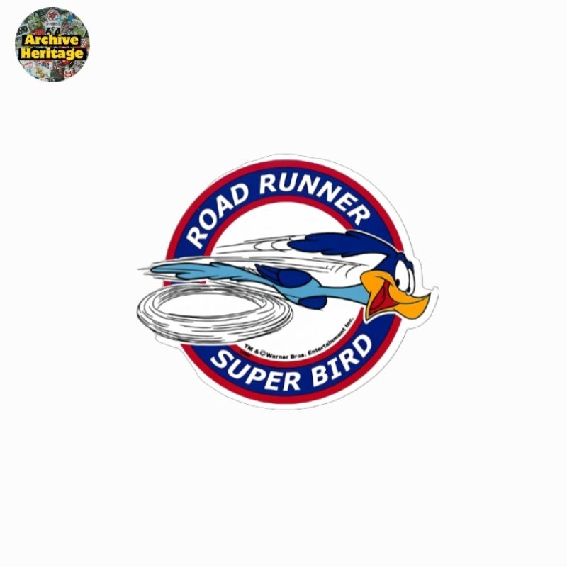 Road Runner Super Bird Looney โลโก้ warner เข็มกลัดการ์ตูน สติ๊กเกอร์แข่งย้อนยุควินเทจ